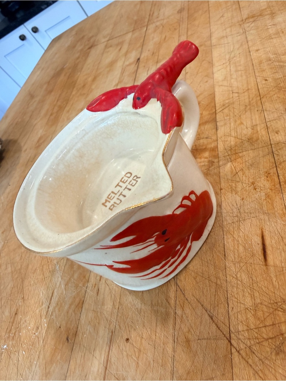 Vintage 1950s Ceramic Lobster Melted Butter Warmer | Coastal MCM